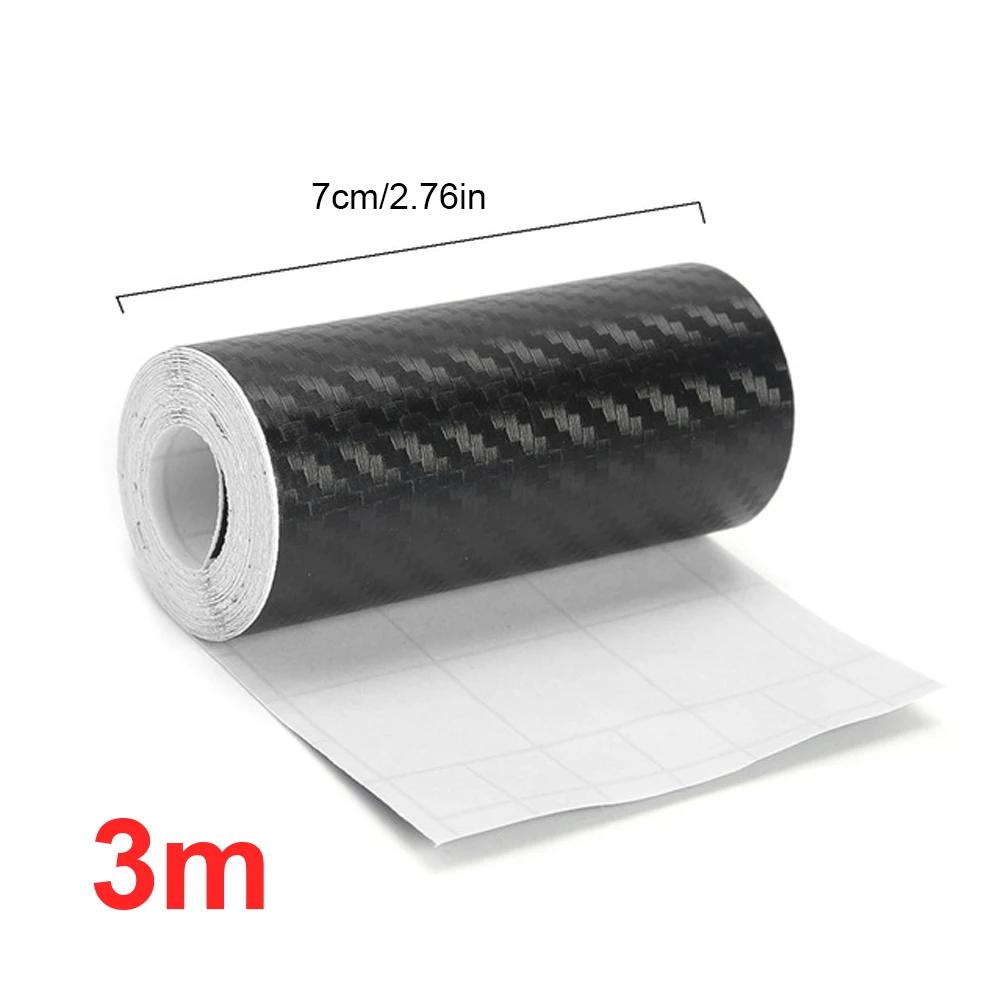 3D Carbon Fiber Tape Stickers DIY Nano Black Car Door Edge Guards Side Protector Strip Waterproof Protection Film Decorative