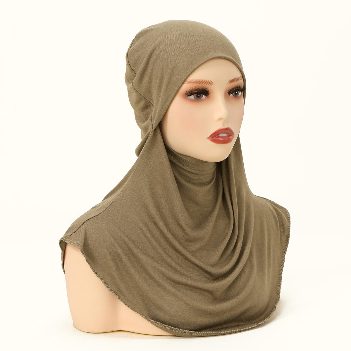 Мгновенный Хиджаб New Jersey Для Мусульманских Женщин Хиджаб Однотонный Эластичный Подхиджабник Платок На Голову Многофункциональный Головной Платок Молитвенный Внутренний Хиджаб