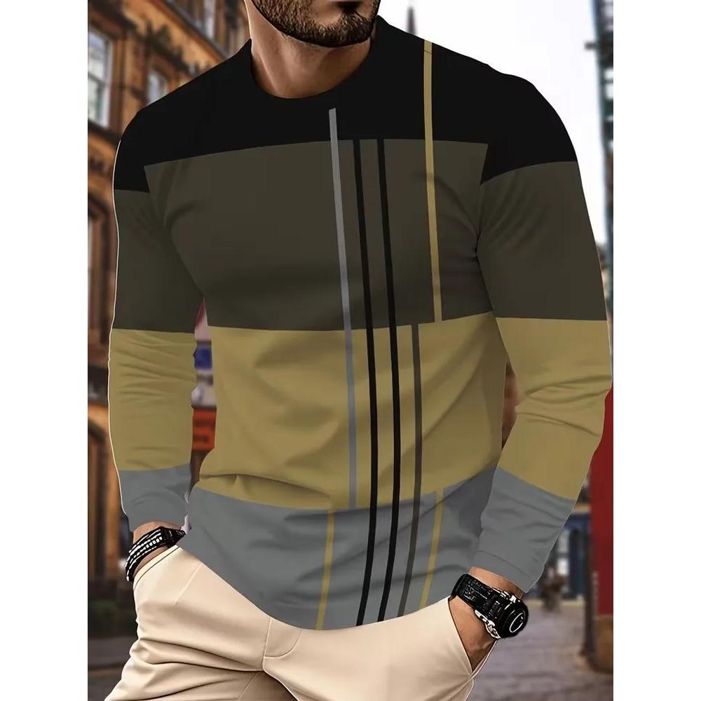 Fashion Men's Long Sleeve Casual Comfort Top Soft Versatile Pullovers Long Sleeves Men’s