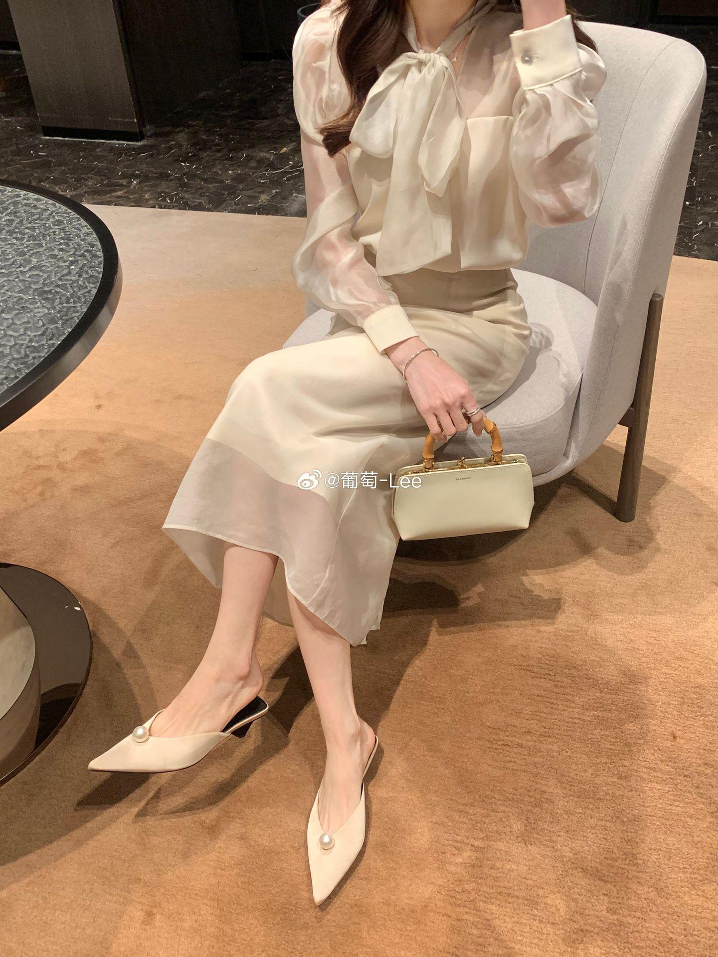 Туфли Элегантные Маленький Острый Верх Деликатный Жемчуг Сатин Ленивые Мюли Полуботинки 40 абрикосовый 4890₽