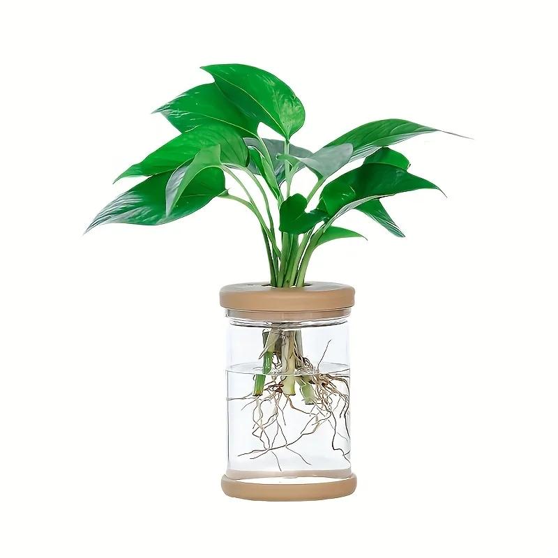 Transparent Imitation Glass Small Flowerpot,planting Potted Plants,resin Flowerpot for Green Plants,office,hotel,home Decoration