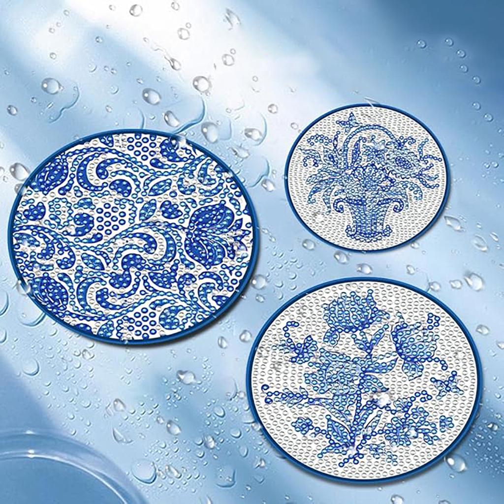 8 Stück/Set Untersetzer mit Diamant-Blumenmuster, DIY Untersetzer mit Halter, Geeignet für Anfänger und Erwachsene, Kunst- und Bastelbedarf Geschenke