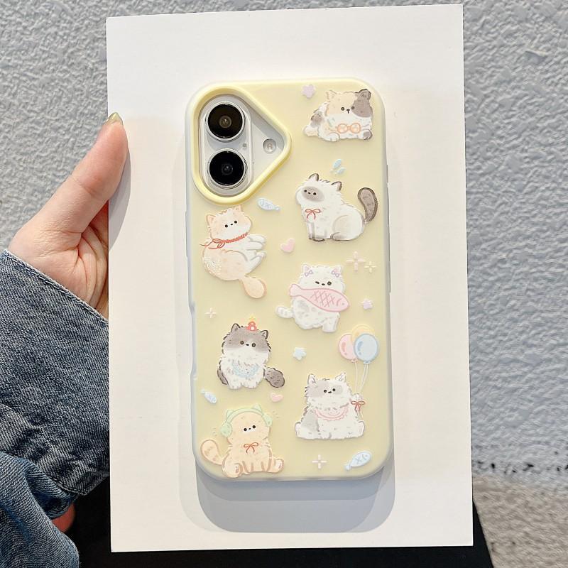 

Suitable IPhone 17 Promax Phone Case 2-in-1 Frosted Cute Yellow Cat Apple 16 Protective iPhone 16 PRO