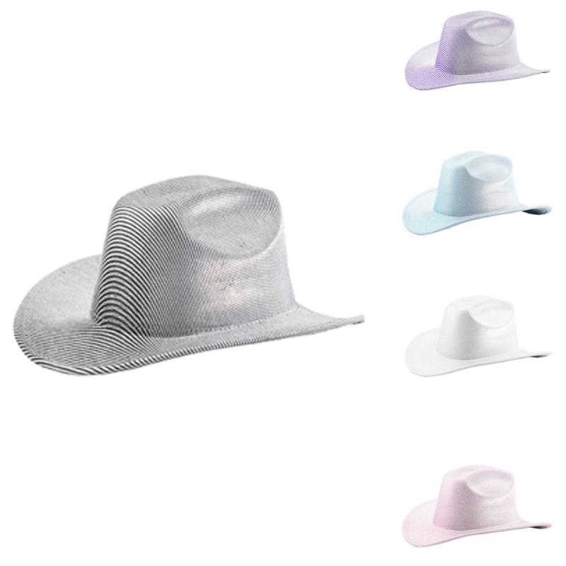 Fluorescence Cowboy Hat for Women Breathable Large Brims Beach Hat Music Festival Hat Bachelorette Party Nightclub Hat