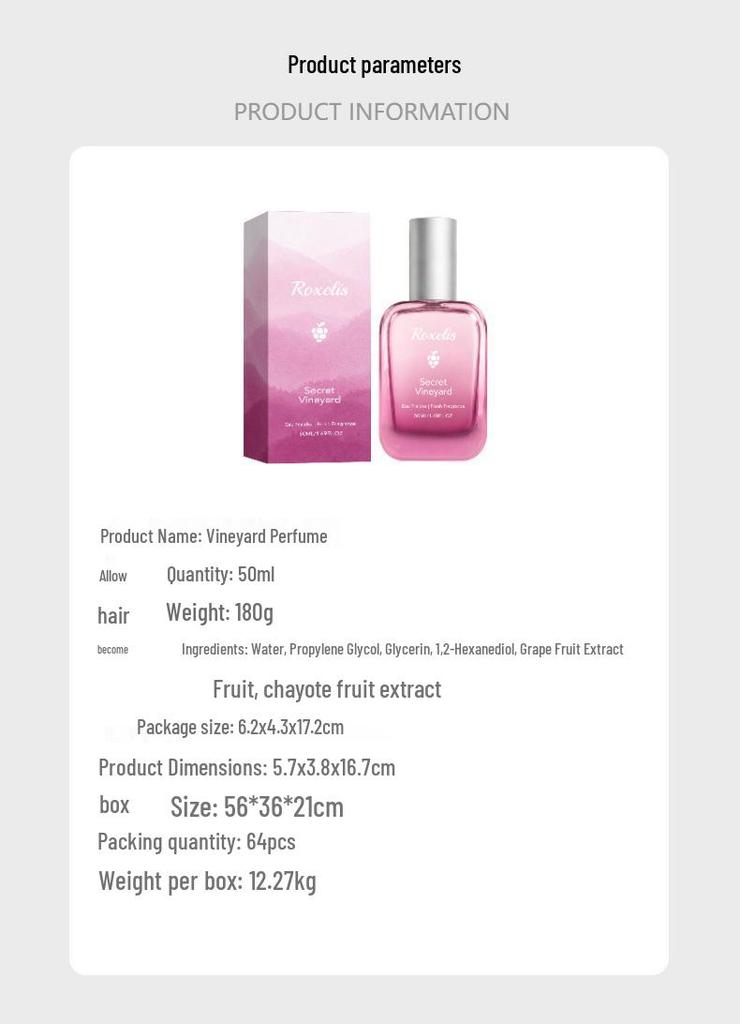 Vineyard Perfume: Fresh, Elegant, Long-lasting Scent with Rich Layers, Gentle for Daily Use, Commute, Dating & Travel.