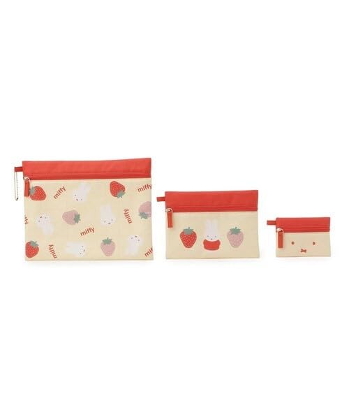 Тройная косметичка Миффи Слоновая кость Клубника Тюльпан & слоновая кость