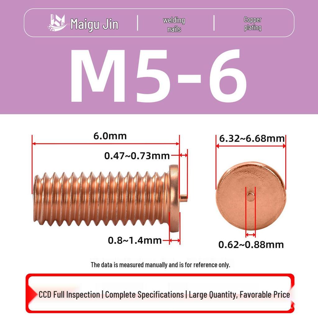 PT-M3M4M5M6M8 Copper-Plated Carbon Steel Projection Weld Studs and Screws
