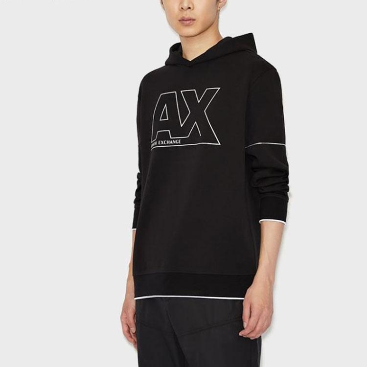 Armani Exchange FW21 Solid Logo Print Sweatshirt Men Tops Black 6KZMFF-ZJ5NZ-1200