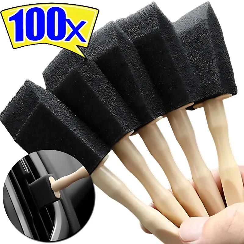 

100x Car Air Outlet Sponge Cleaning Brush Interior Detailing Dust Removal Brush Conditioner Grille Cleaner Brush Auto Accessorie