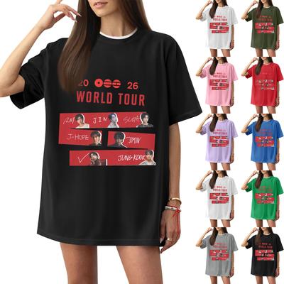 Women's Casual Printed T-Shirt Round Neck Pullover Short Sleeve Top