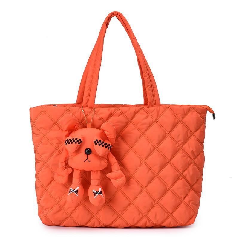 Двухплечевая кукольная сумка Универсальная сетка Модная женская сумка-тоут большой вместимости 49cmx12cmx35cm оранжевый