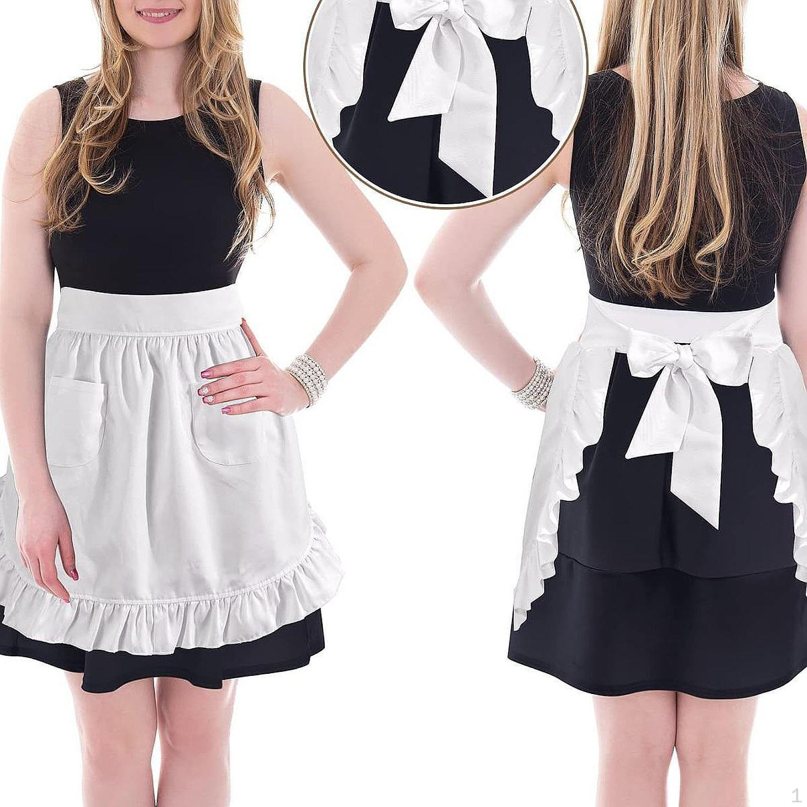 Полуфартук с карманами для кулинарных и садовых работ белый