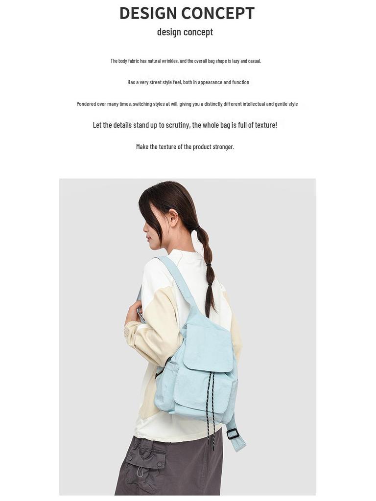 Korean-Style Large Capacity Drawstring Backpack for Outdoor Sports & Casual Use