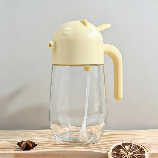 Glass Oil Sprayer And Pourer with Auto-Open Lid 520ml Oil Dispenser for Cooking Baking Air Fryer Ergonomic Handle Dishwasher Safe Kitchen Essential