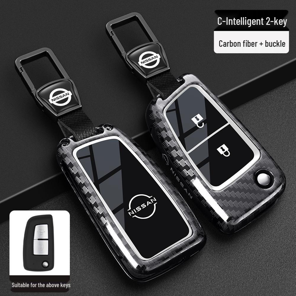 Nissan Schlüsseltasche Abdeckung: Passt für neue Sylphy, Teana, Tiida, Qashqai, X-Trail, Bluebird Modelle, Inklusive Schlüsselanhänger für Männer