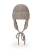 Bajal Va Patch Fly Knit Beanie Beige
