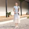 Sancai 2026 Summer New Chinese Style Faux Two-Piece Long Dress