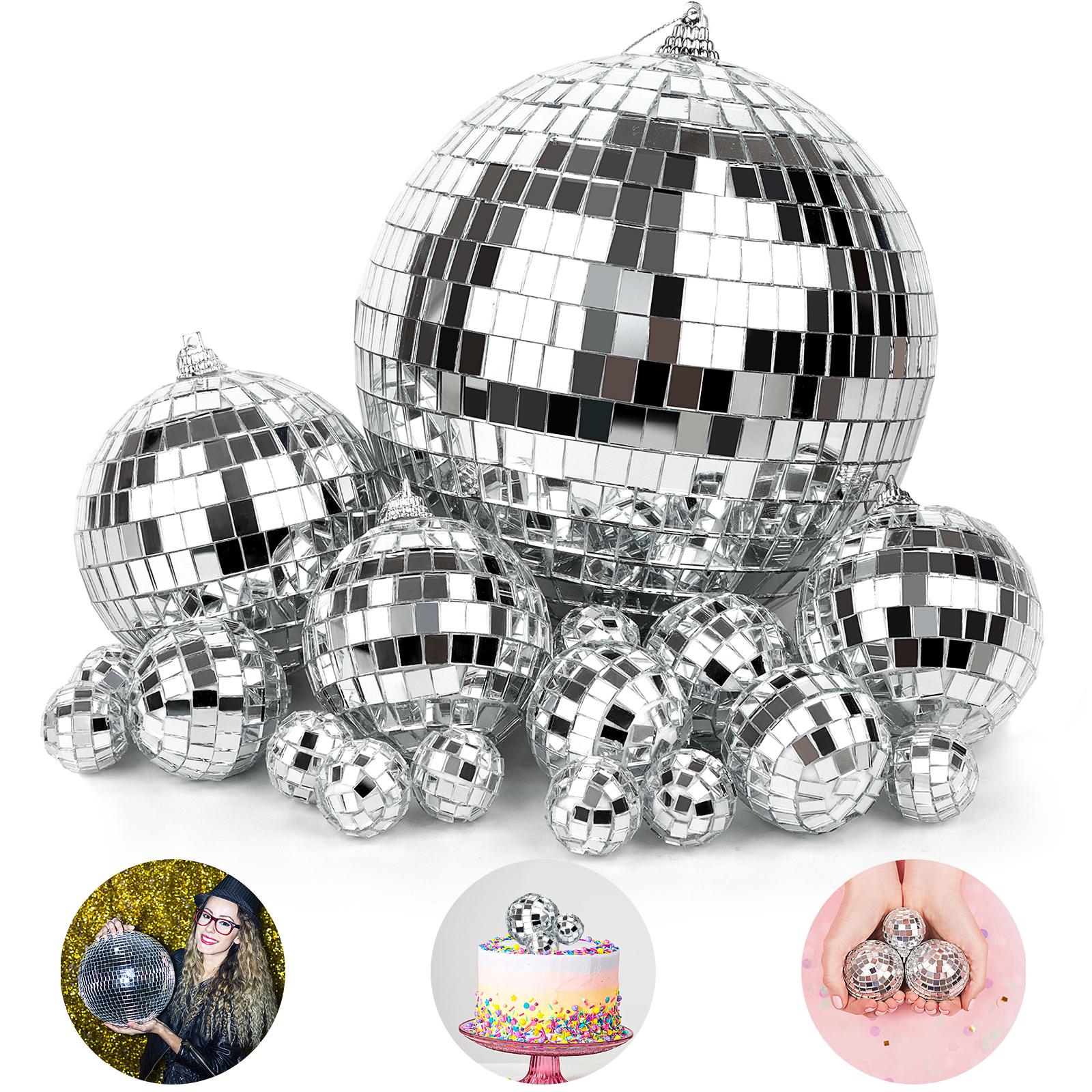 

18Pcs Mirror Disco Ball Dj Lighting Effect Silver Disco Ball Hanging Foam Mirror Ball 70S Retro Disco Decoration For Disco Party срібний
