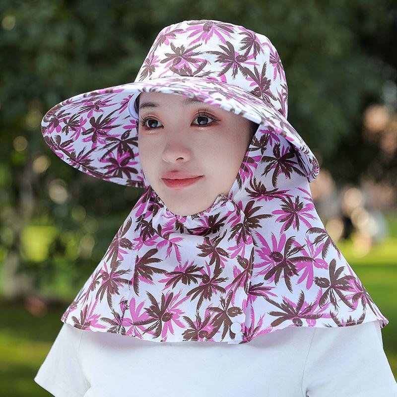 Pălărie de protecție solară pentru femei, de vârstă mijlocie și vârstnici, pentru lucru în aer liber, pentru vară, cu protecție UV, protecție facială, pălărie de protecție solară mare, streașină