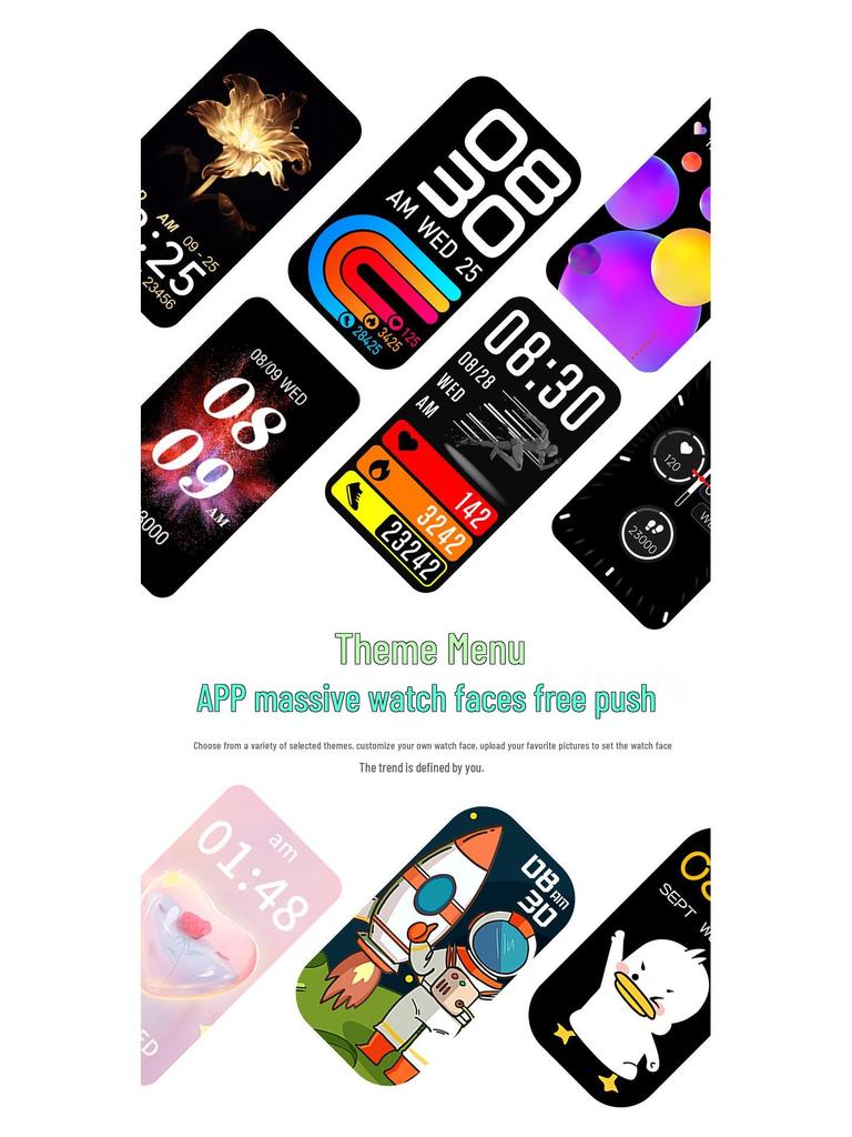 Montre de sport intelligente pour femmes avec moniteur de fréquence cardiaque et podomètre