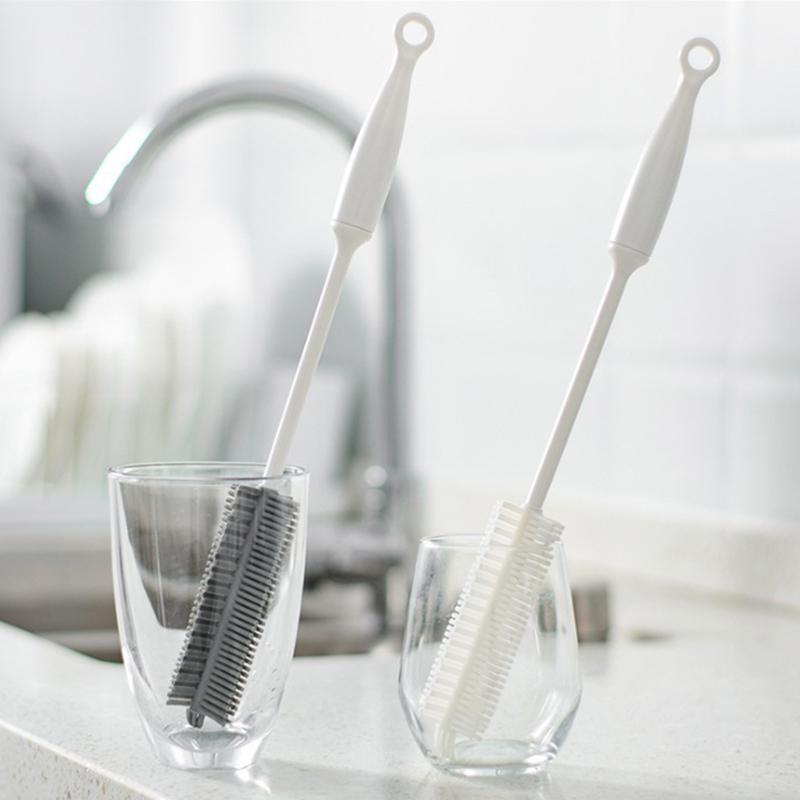 1-Pack Silicone Cup Brush Baby Bottle Brush Thermos Cup Cleaning Brush Long Handle Silicone Cleaning Brush Cleaning Tools