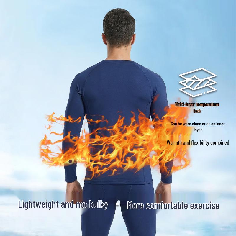 Conjunto de Capa Base Cálida de Secado Rápido para Hombre para Otoño/Invierno - Ideal para Montañismo, Senderismo y Running