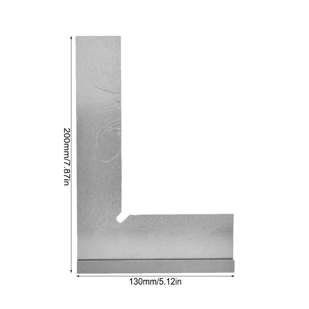 Angle Ruler Engineer Square High Accuracy Stainless Steel 90 Degree with Seat(200x130mm)