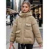 Giacca Imbottita in Piumino con Cappuccio da Donna Corta Invernale Taglia Grande Ispessita Multitasche Giacca Imbottita Tendenza