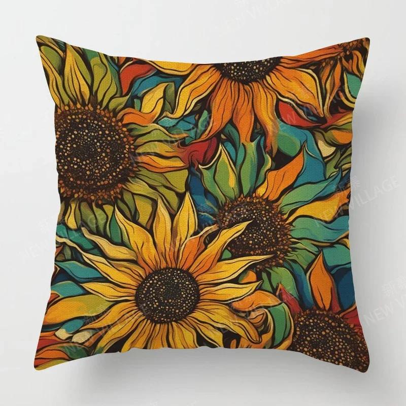 Paint Several Patterns Throw Pillow Cover With Short Plush Print For Living Room Sofa Decoration Cushion Cover Pillow Covers
