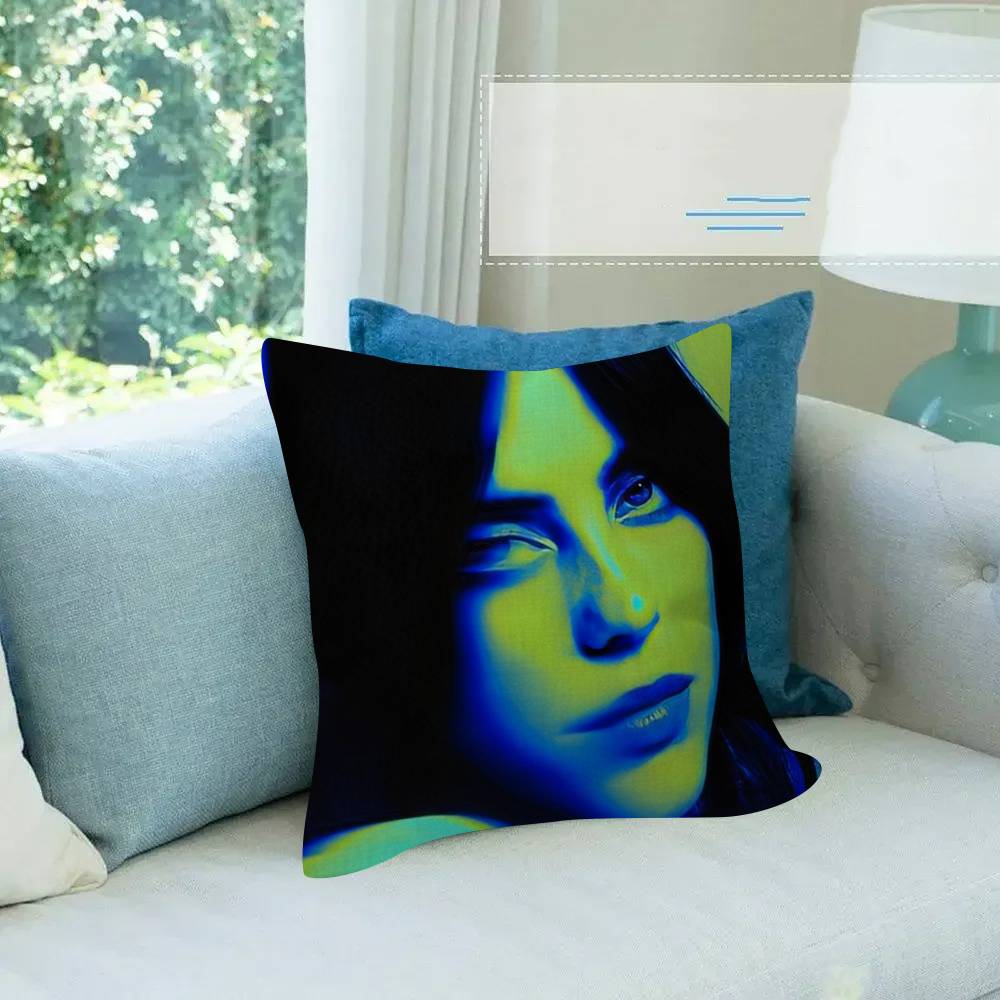 Singer Billie Eilish album Pillowcase toon Gift Cushion Cover Bedroom Home Sofa Chair Seat Decor pillow case
