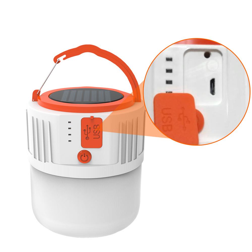 Lanternă portabilă USB cu energie solară mobilă cu 24 buc. margele de lampă pentru camping accidental în aer liber