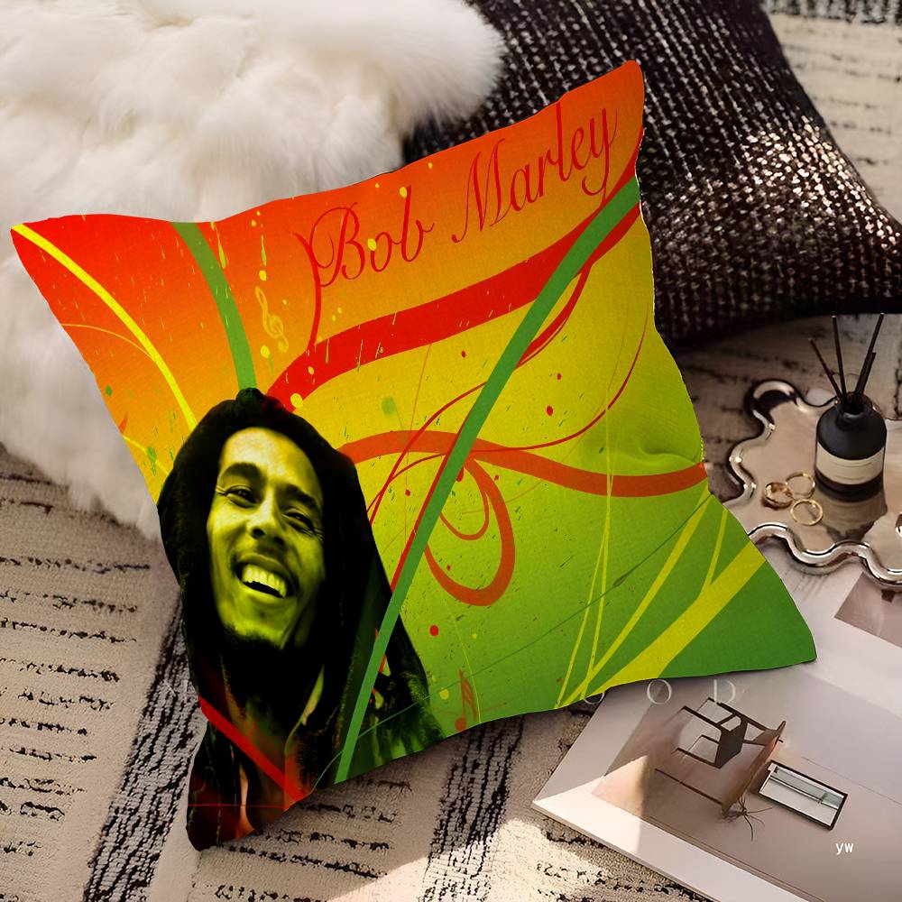Bob Marley Reggae Music Cushion Cover Polyester Sofa Cushions Decorative Throw Pillows Home Decoration Pillowcover