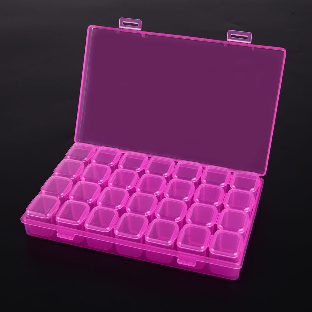 Plast 28 Fack Nail Art Verktyg Smycken Förvaringslåda Case Organizer