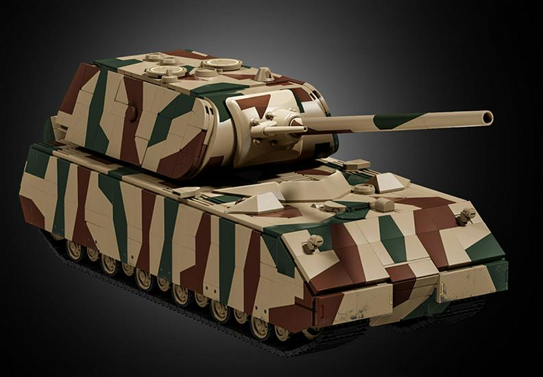 12GO-97025 Camouflage Edition Heavy Tank Building Blocks Model Toy for Boys