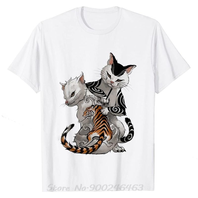 Irezumi Cat Artist with Traditional Japanese Tattoo TShirt Casual T Shirt Unisex cotton Tshirt Oversized Tees Unisexs Clothing S