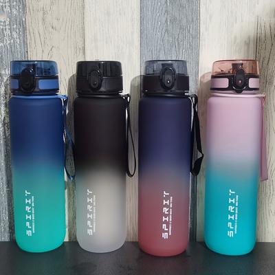 1ks, 500ml/650ml/1000ml přenosná sportovní fitness cestovní láhev na vodu, láhev na vodu, barevné plastové láhve na pití s ​​přechodem