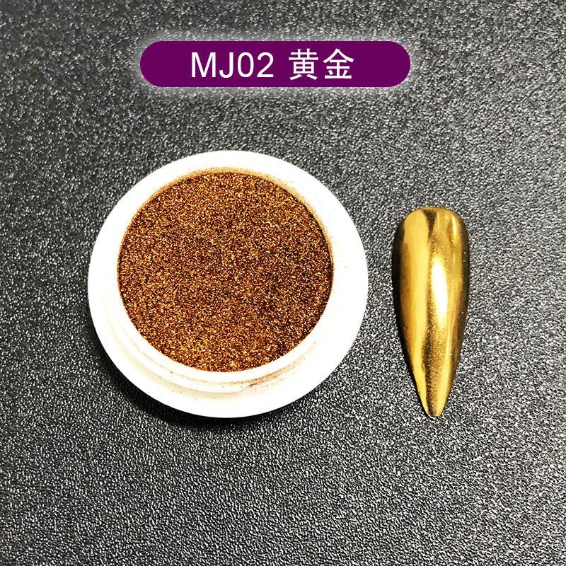 2pcs Nail Mirror Powder Electroplated Metallic Mirror Powder High Glitter Flash Laser Titanium Gold Powder Multi-color Optional Nail Art Tool