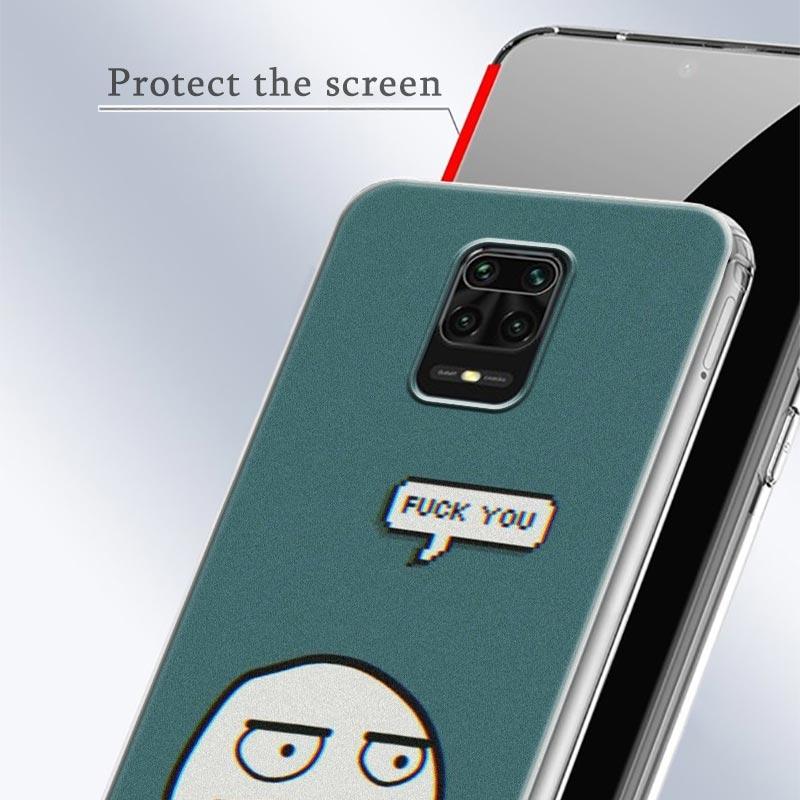 Zabawny człowiek Środkowy palec Fucek etui na telefon do Xiaomi Redmi Note 9s 8 11 7 9 10 Pro 10s 11s Przezroczysta obudowa Czerwona obudowa mi Note 8Pro K40