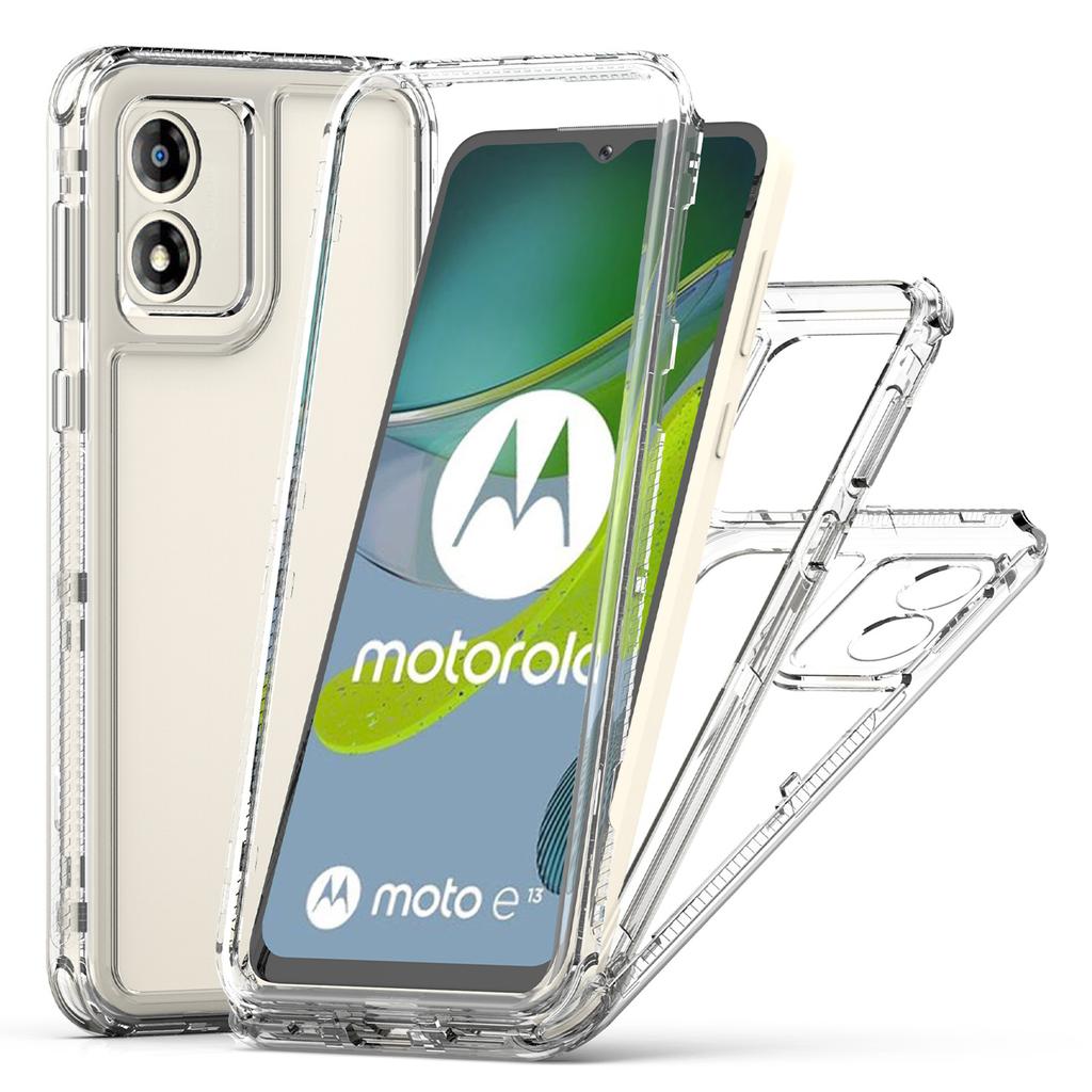 For Motorola Moto E13 4G Case PC+TPU Anti-Drop Transparent Phone Cover