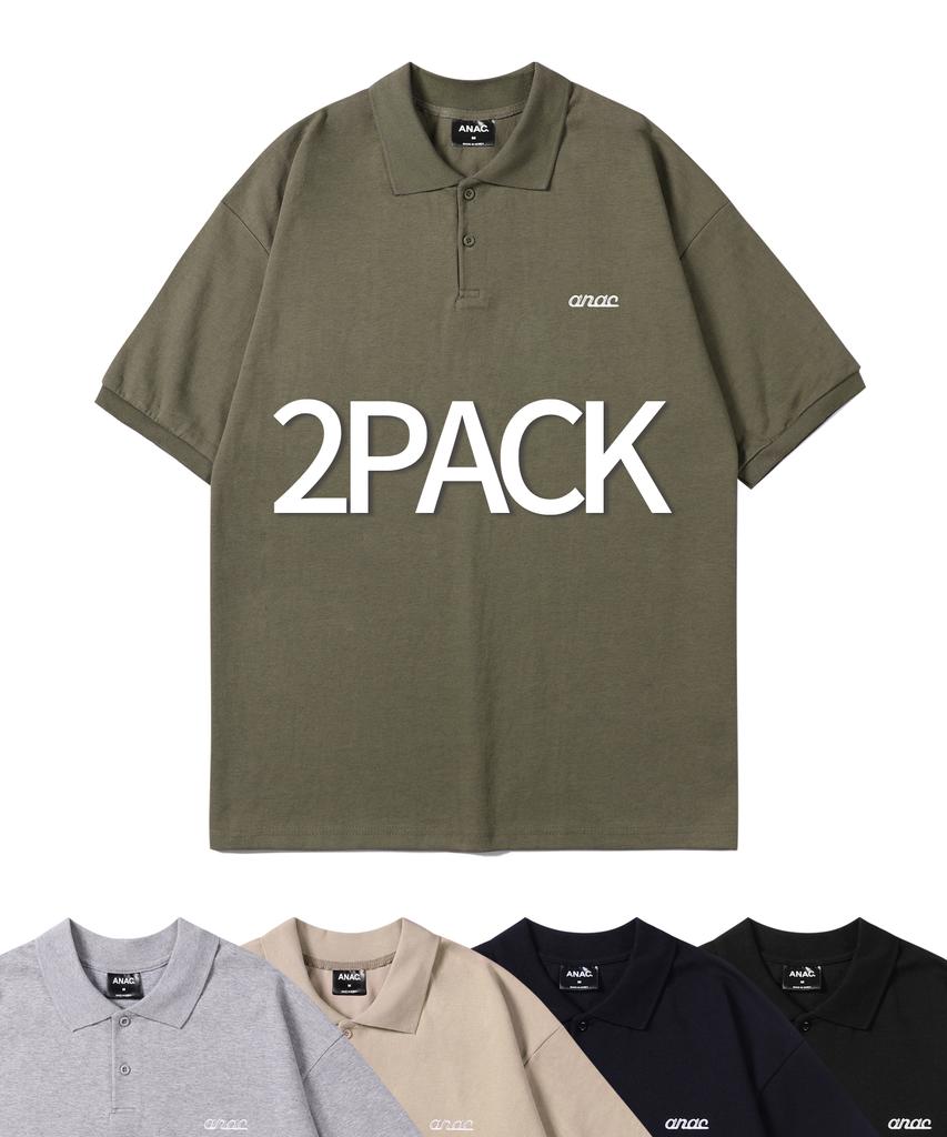 ANOTHER ARCHIVE 2-Pack Oversized Essential Collared Short Sleeve Tee