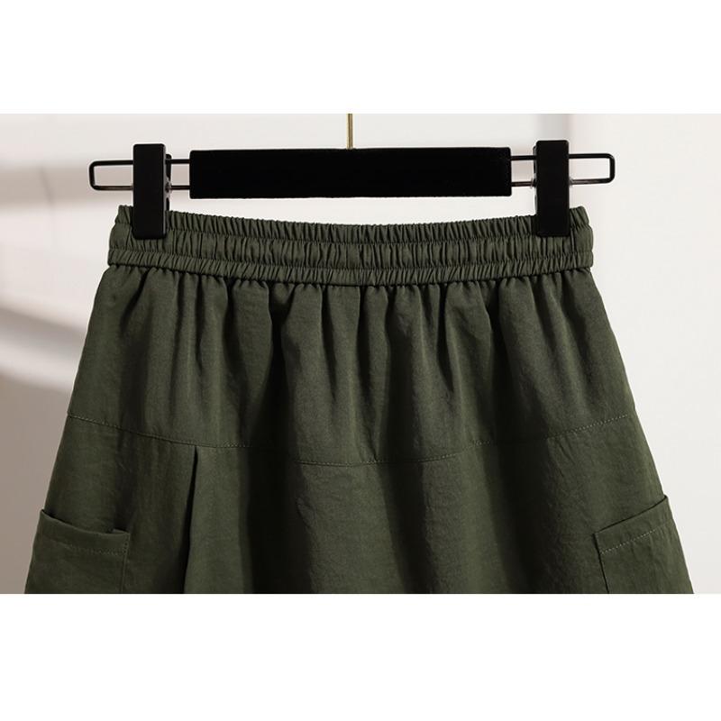 DIMANAF 2025 Plus Size Shorts Summer Women Solid Loose High Waist Casual Short Pants Basic New Wide Leg Pants