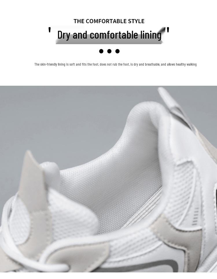 Spring Men's Breathable Mesh Sneakers - Trendy, Versatile, Thick-Soled Casual Running Shoes