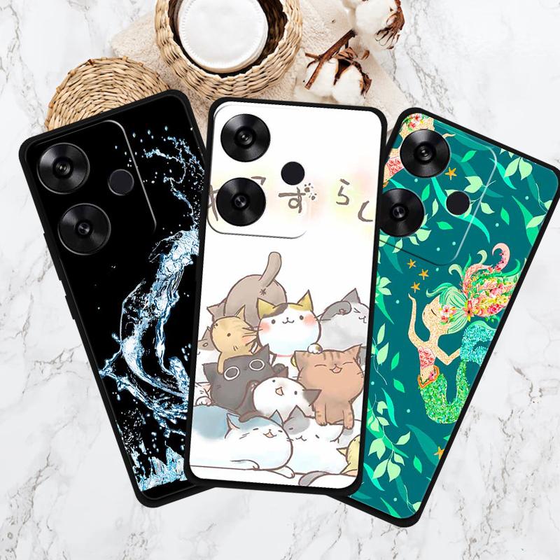 For Xiaomi Poco F6 5G/Redmi Turbo 3 5G Case Pattern Printing Soft TPU Cell Phone Cover