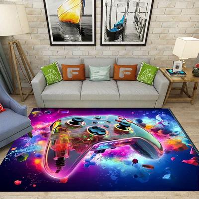 Alfombra de juego para habitación de niños, diseño de controlador, antideslizante, lavable a máquina