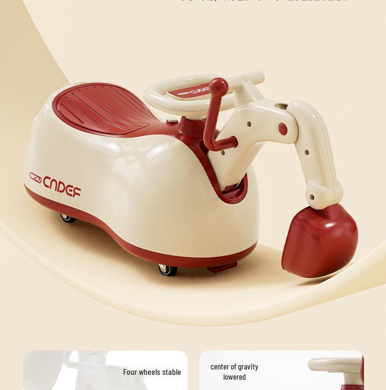 Multifunctional Baby Rocking Horse & Peanut Car with Silent Wheels and Anti-Rollover Design