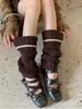 Women's Knit Striped Leg Warmers - Autumn/Winter Fashionable Mid-Calf Socks