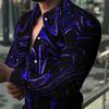 Men Shirt Long Sleeve Turn-down Collar Colorful Print Single-breasted Summer Top Men Clubwear