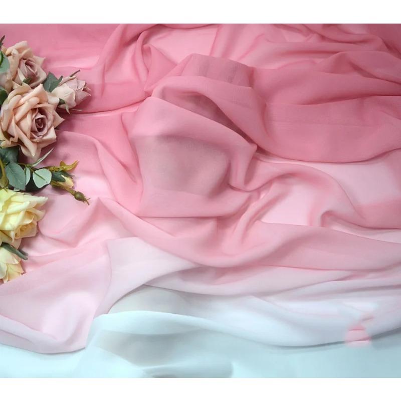 Gradient Color Organza Tulle Fabric 100D Chiffon Fabric for Diy Ancient Style Hanfu Dress Stage Dance Costume Drape Decor Craft