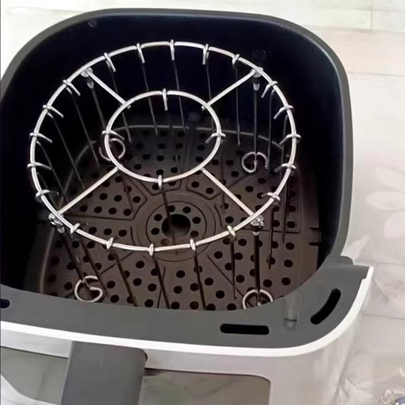 Verticale Verwijderbare Grillrek van Roestvrij Staal, Spieshouder, Airfryer Accessoire Met 12/24 Bakprikkers Voor Airfryers