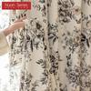 1PC Nuan Series French Retro Blackout Curtains with Butterfly Floral Print Thick Curtains for Bedroom Living Room Window for Home Decor